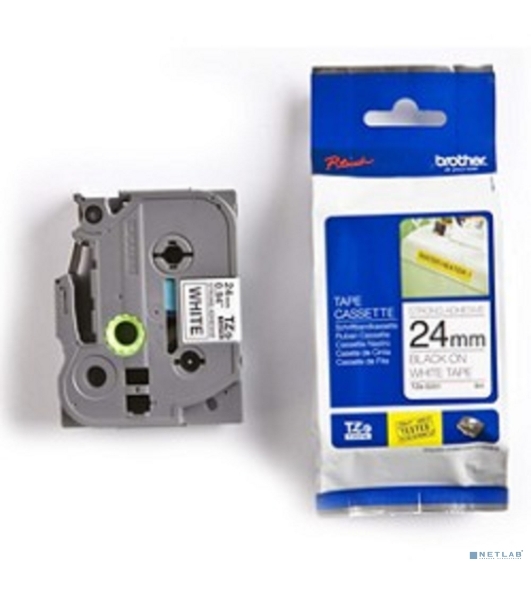 Наклейка ламинированная повышенной адгезии Brother TZe-S251 (24 мм черн/бел)