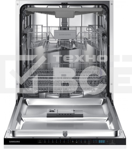 Встраиваемая посудомоечная машина Samsung DW60M6050BB/WT, ширина 60 см, 14 комплектов посуды, сенсорное управление, 7 программ, аква-стоп, датчик протечки