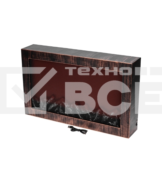 Светодиодный камин Neon-night Ретро с эффектом живого огня 60,3х11х36,8см, работает от батареек 3хС (в комплект не входят) или от USB (в комплекте), бронзовый