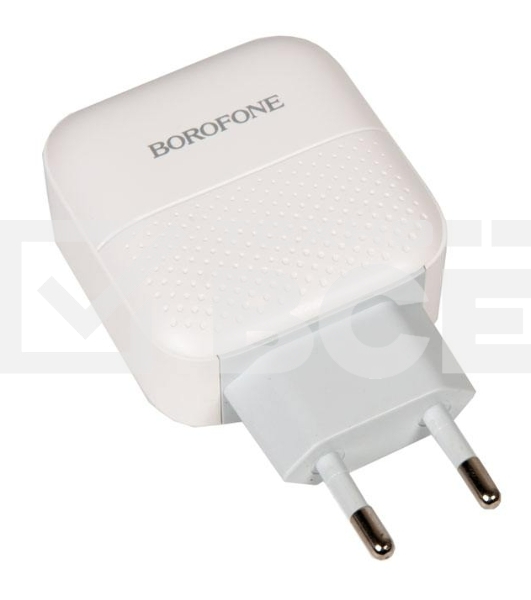 Сетевое зарядное устройство BOROFONE BA46A Premium, один порт USB, один порт Type-C, PD, 18W, 5V, 3.0A, белый