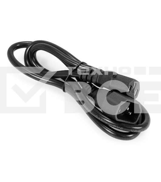 Кабель питания ExeGate Power EC-1P (C13->C14, VDE-250V-3*1.0mm2, медь, черный, 16A, 1м)
