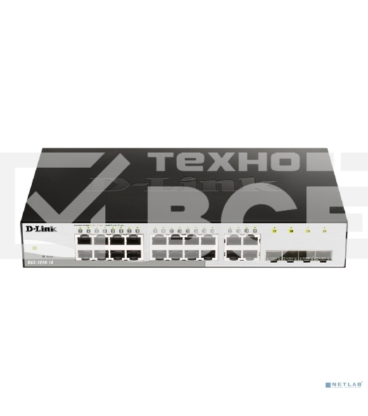 Коммутатор настраиваемый L2 коммутатор, 16х1000Base-T, 4хCombo 1000Base-T/SFP, упрощенный интерфейс CLI