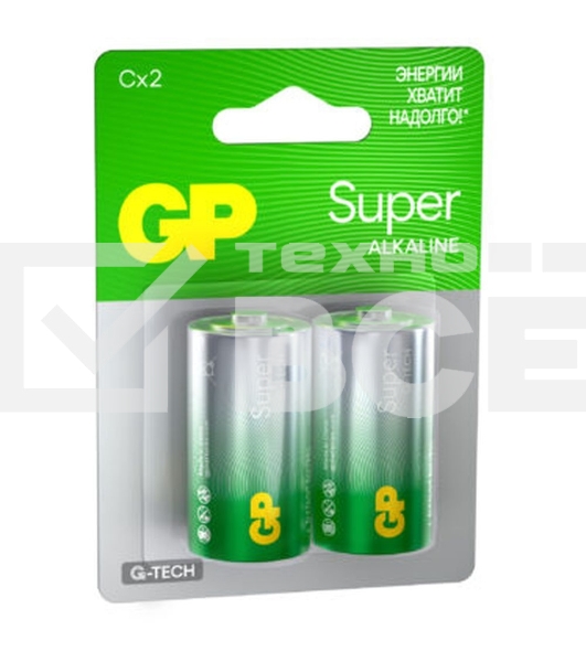 Алкалиновые батарейки GP Super Alkaline G-Tech 14А типоразмера C - 2 шт. на блистере (2 шт.)