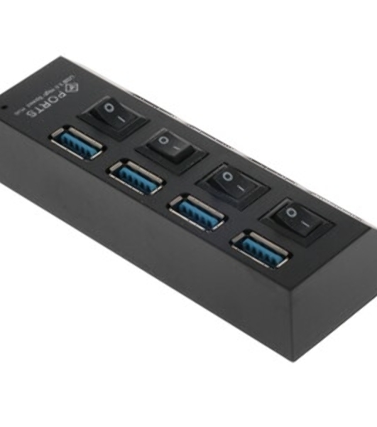 USB-концентратор Smartbuy SBHA-7304-W, USB 3.0, USB 4 порта, USB