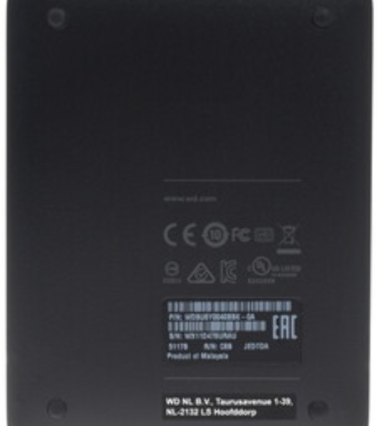 Внешний HDD 2.5' Western Digital Elements Portable, 4TB, USB 3.2 Gen 1 Type-A, 5400 rpm, черный