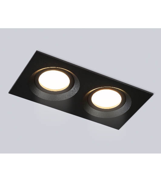 Встраиваемый поворотный точечный светильник Ambrella light TN102746/2 BK черный IP20 GU5.3/2 180*95*25