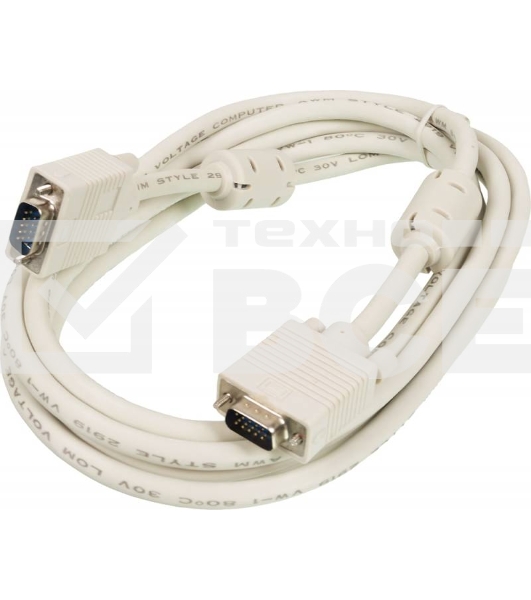 Кабель Ningbo CAB016S-10F VGA (m) VGA (m) 3м феррит.кольца белый