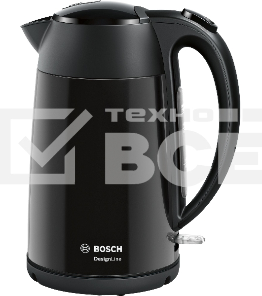 Чайник электрический Bosch TWK3P423 1.7л. 2400Вт черный (корпус: нержавеющая сталь)