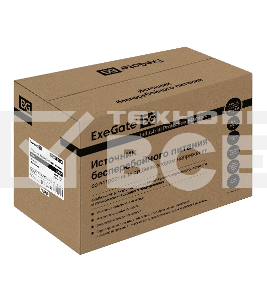 Источник бесперебойного питания ExeGate EX292776RUS Power Smart ULB-800.LCD.AVR.2SH <800VA/480W, LCD, AVR, 2*Schuko, металлический корпус, Black>