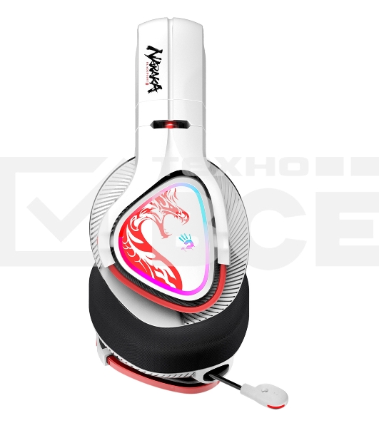 Наушники с микрофоном A4Tech Bloody MR720 белый/красный мониторные BT/Radio оголовье (MR720 NARAKA)