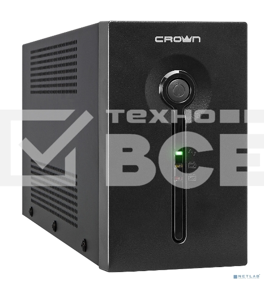 Источник бесперебойного питания CROWN ИБП CMU-SP650EURO {650VA, металл, 1x12V/7AH, розетки 2*EURO+1*IEC bybass} CM000001490