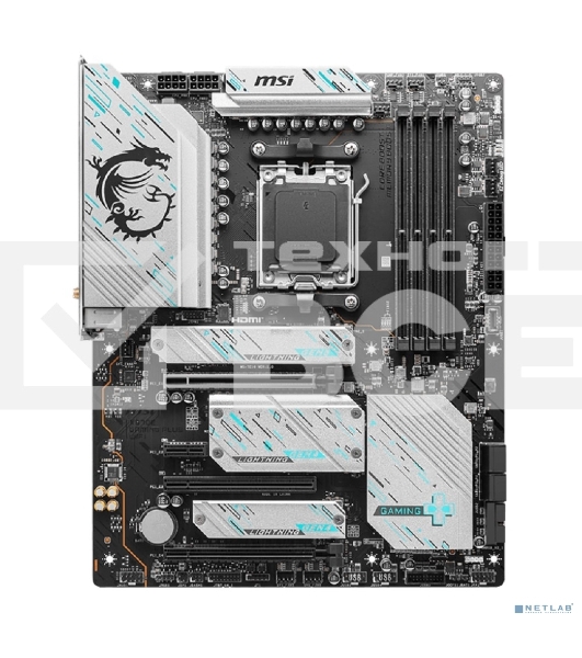 Материнская плата MSI X670E GAMING PLUS, AM5, AMD X670, 4xDDR5, 4xSATA, 4xM.2, 1xPCI-E 5.0 x16, 1xPCI-E 4.0 x4, 1xPCI-E 3.0 x1, 1xHDMI, 1xDP, 1x 2.5Gb LAN, 4xUSB-A 2.0, 4xUSB-A 3.2 Gen 1, 3xUSB-A 3.2 Gen 2, 1xUSB-C 3.2 Gen 2x2, 3x3.5 мм, 7.1, ATX