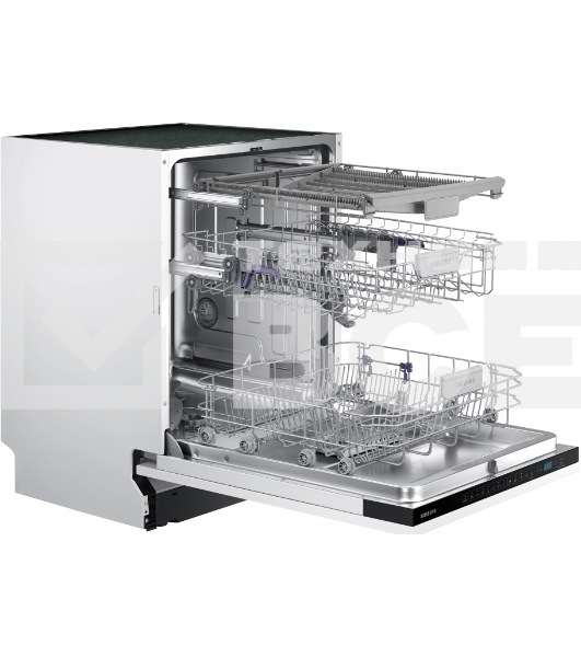 Встраиваемая посудомоечная машина Samsung DW60M6050BB/WT, ширина 60 см, 14 комплектов посуды, сенсорное управление, 7 программ, аква-стоп, датчик протечки
