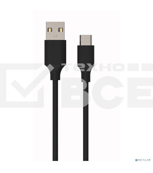 Кабель Bion USB 2.0 AM to Type-C cable (AM/CM), 1 м, черный. 3A (36W) BXP-CCP-USB2-AMCM-6-1M