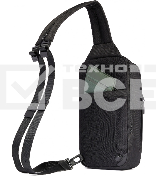 Рюкзак слинг мужской Piquadro Orion CA6625S136/N черный ткань/натур.кожа