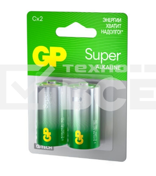 Алкалиновые батарейки GP Super Alkaline G-Tech 14А типоразмера C - 2 шт. на блистере (2 шт.)