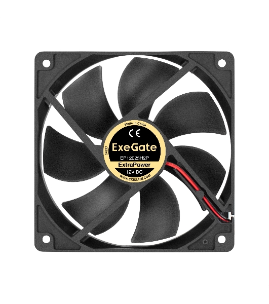 Вентилятор 12В DC ExeGate ExtraPower EP12025H2P (120x120x25 мм, Hydraulic bearing (гидродинамический), 2pin, 1800RPM, 28dBA)