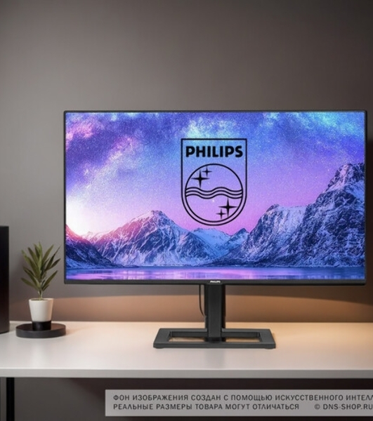 Монитор 27' Philips 27E1N1300AE IPS 1920x1080, 100 Гц, 4 мс, 16:9, 250 кд/м2, 2xHDMI, USB-C, 1x3.5 мм, черный
