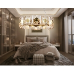 Светильник Ambrella light LH31021 BS/TI латунь/янтарь 56W 3000K D570*150, фото3