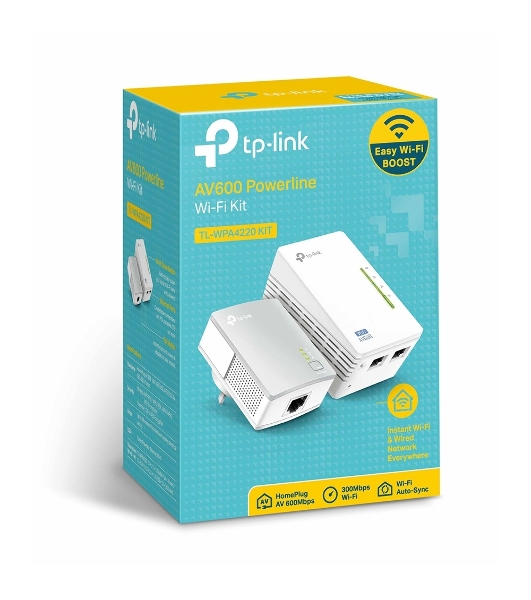 Комплект адаптеров TP-Link TL-WPA4220 KIT, AV600 Powerline с Wi-Fi N300, TL-WPA4220 (1 шт.) + TL-PA4010 (1 шт.)