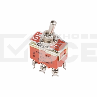 Тумблер 250V 15А (6c) ON-OFF-ON двухполюсныйRexant