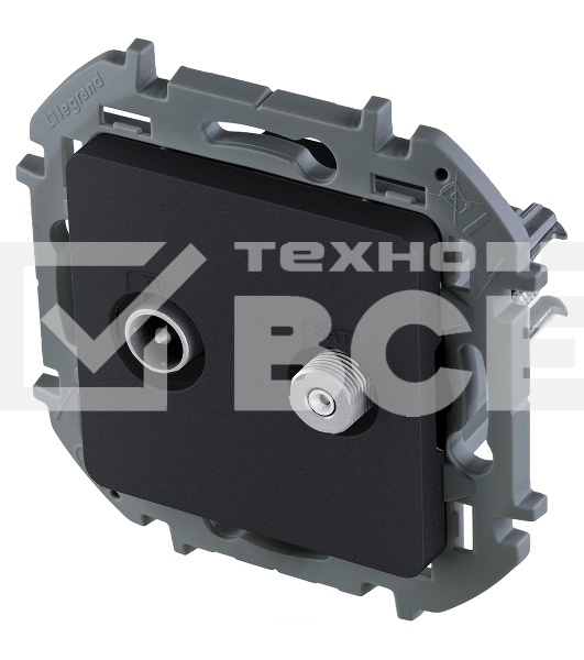 Розетка телевизионная TV/SAT 'звезда' антрацит