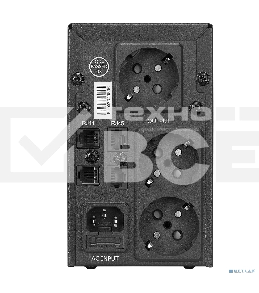 Источник бесперебойного питания CROWN ИБП CMU-SP650EURO {650VA, металл, 1x12V/7AH, розетки 2*EURO+1*IEC bybass} CM000001490