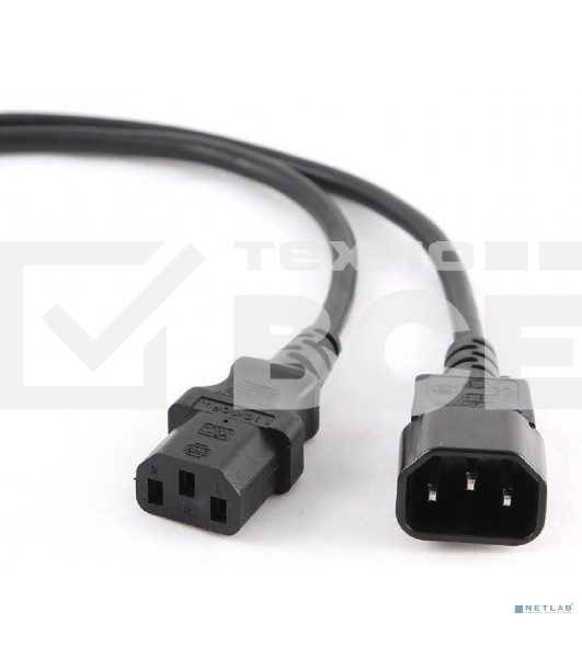 Кабель питания Cablexpert PC-189-1-1, 1.8м, C14- C19, 3x1кв.мм, черный, с заземлением