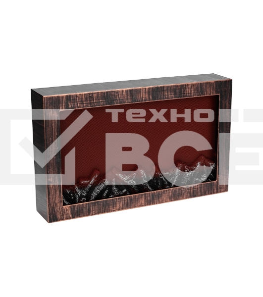 Светодиодный камин Neon-night Ретро с эффектом живого огня 60,3х11х36,8см, работает от батареек 3хС (в комплект не входят) или от USB (в комплекте), бронзовый