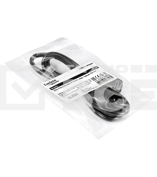 Кабель питания ExeGate Power EC-1P (C13->C14, VDE-250V-3*1.0mm2, медь, черный, 16A, 1м)