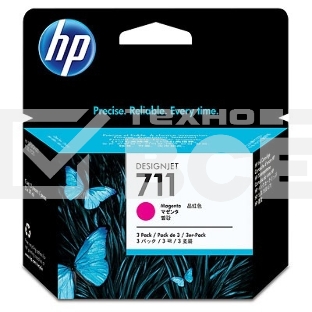 Картридж струйный HP №711 CZ135A пурпурный x3уп. для HP DJ T120/T520