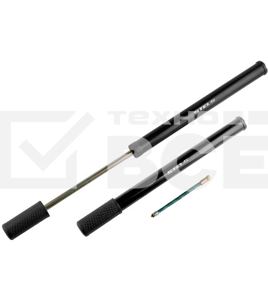 Насос ручной HPS-295-3 Stels пластиковый чёрный (41 см) Насос ручной велосипедный HPS-295-3, диаметр 30мм, длина 410 мм, с логотипом 'STELS', шланг с автовентилем, материал поливинилхлорид, чёрный