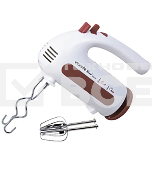 Миксер Viconte VC-351 Coral мощность 300 Вт крючки для замешивания теста, венчик для взбивания кнопка отсоединения насадок