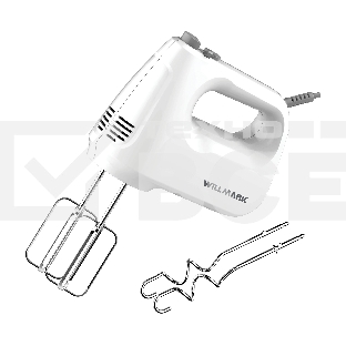 Миксер Willmark WHM-6311 (400Вт, 6 скоростей, турбрежим, насадки для взбивания/для теста, белый)