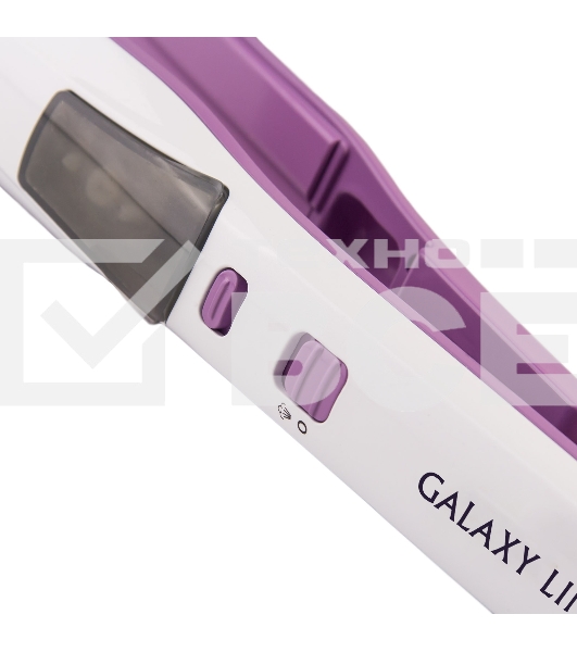 Щипцы для волос Galaxy Line GL 4516, фиолетовый, 45 Вт, максимальная температура 200°С, система ультразвукового распыления воды, съемный резервуар для воды, нагр. элемент с защитой от перегрева, пластины с керам. покрытием, ЖК-дисплей с индикацией темпера