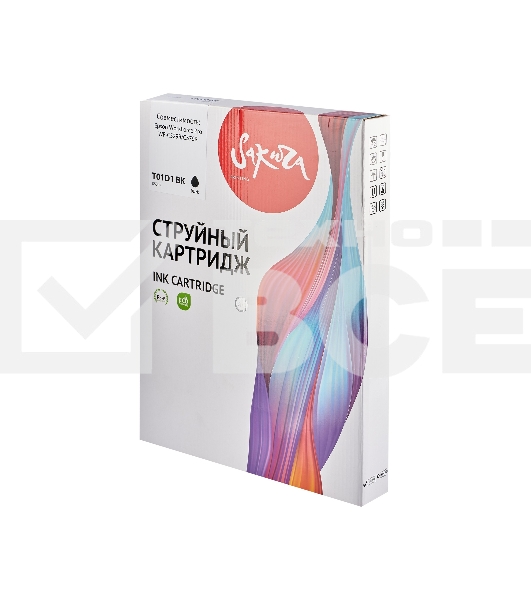 Контейнер с чернилами Sakura C13T01D100 (T01D1 BK) для Epson, черный, 50000 к., 860 мл.