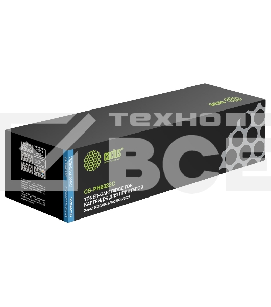 Картридж лазерный Cactus CS-PH6022C 106R02760 голубой (1000 стр.) для Xerox Phaser 6020/6022/WC6025/6027