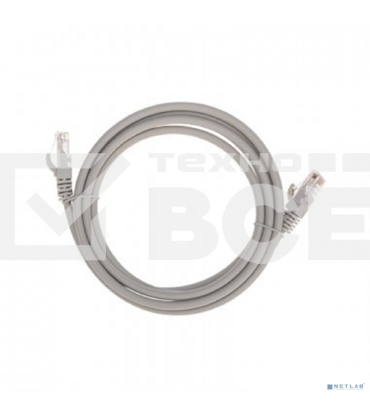 Патч-корд U/UTP Rexant категория 6, RJ45-RJ45, неэкранированный, 26AWG, LSZH, серый, 2 м
