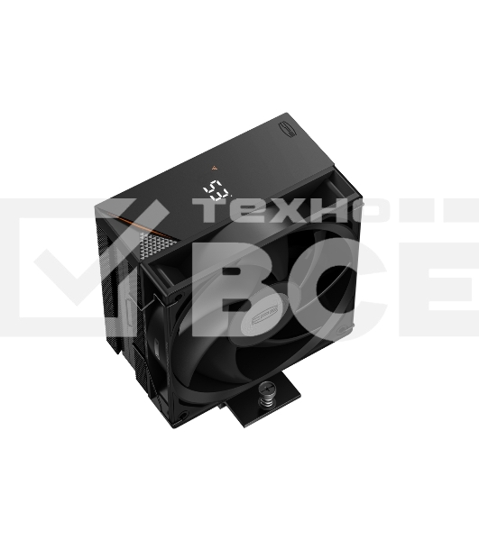 Кулер для процессора PCCooler RT400 Digital BK (230W, 4-pin PWM, LED temp., 152mm, Al/Cu, 4x6mm, 1x120mm, 73.32CFM, 34.9dBA, 2200RPM, S: 1851/1700/1200/115X, AM5/AM4, black)