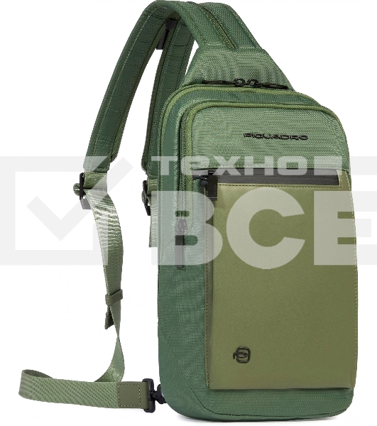 Рюкзак слинг мужской Piquadro Orion CA6625S136/VE хаки ткань/натур.кожа
