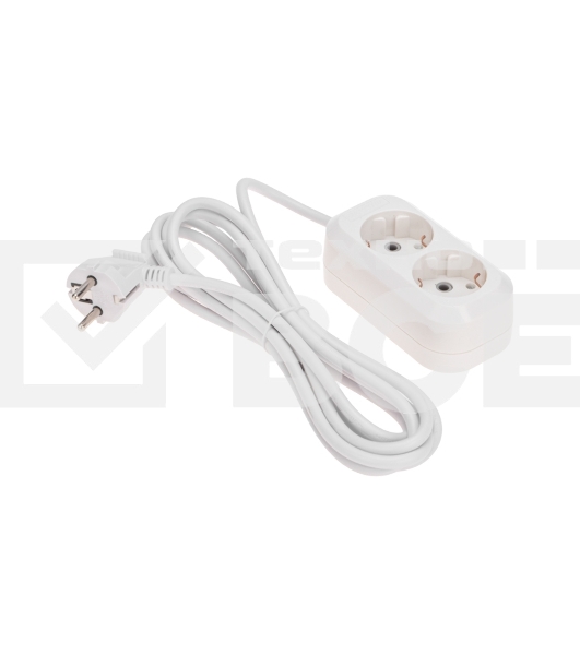 Удлинитель PROconnect 2 гнезда, 3 м, 3х0,75 мм², с/з, белый