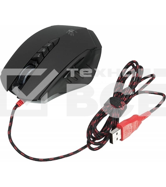 Мышь проводная A4Tech Bloody V8 черный, 3200 dpi, USB, кнопки - 8