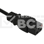 Шнур питания Lanmaster с блокировкой C19-C20, 3х1.5, 220В, 16А, черный, 1 метр, фото 1