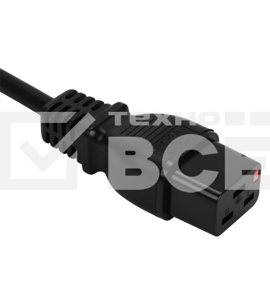 Шнур питания Lanmaster с блокировкой C19-C20, 3х1.5, 220В, 16А, черный, 1 метр