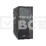 Корпус Minitower ExeGate mEVO-9301 Black-RGB light, ATX, <700NPX>, с окном, 2*USB+1*USB3.0, HD Audio, фото 1