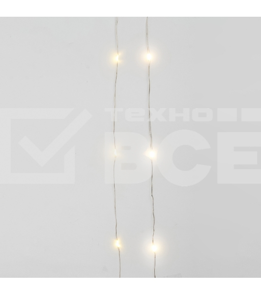 Гирлянда «Роса» с крупными каплями 2 м, 20 LED, теплое белое свечение, 2хCR2032 в комплекте NEON-NIGHT