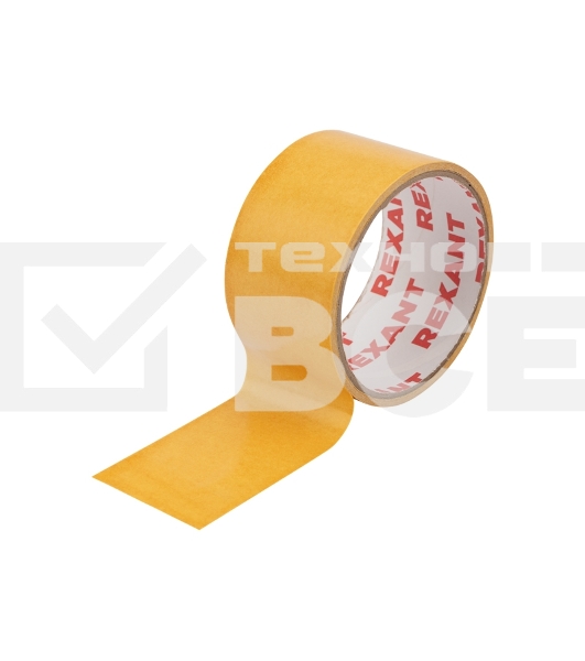 Двухсторонний скотч Rexant, полипропиленовая основа, 48 мм, ролик 5 м