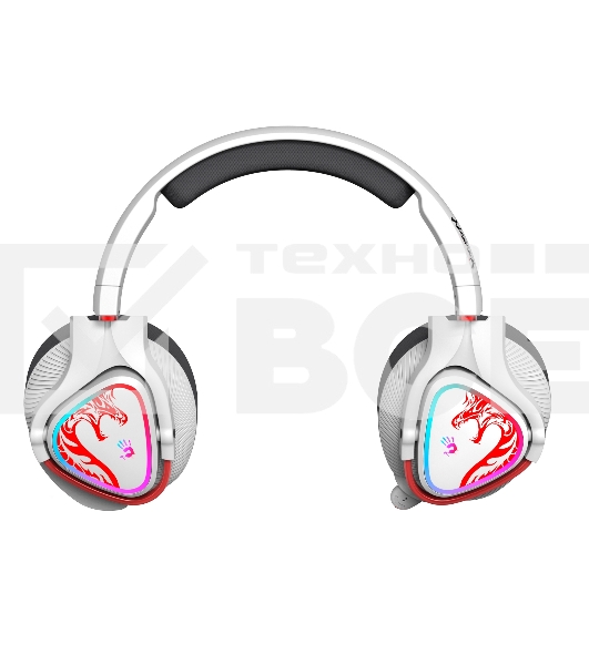 Наушники с микрофоном A4Tech Bloody MR720 белый/красный мониторные BT/Radio оголовье (MR720 NARAKA)