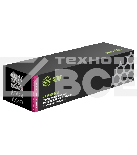 Картридж лазерный Cactus CS-PH6022M (106R02761) пурпурный (1000стр.) для Xerox Phaser 6020/6022/WC6025/6027