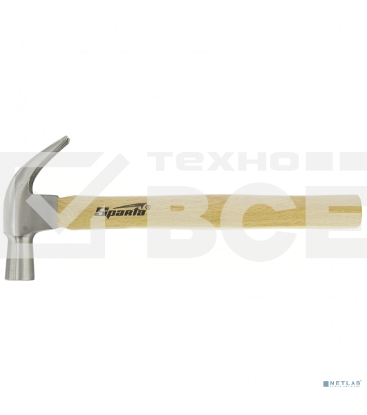 Молоток-гвоздодер Sparta 450 г боек 27 мм деревянная рукоятка